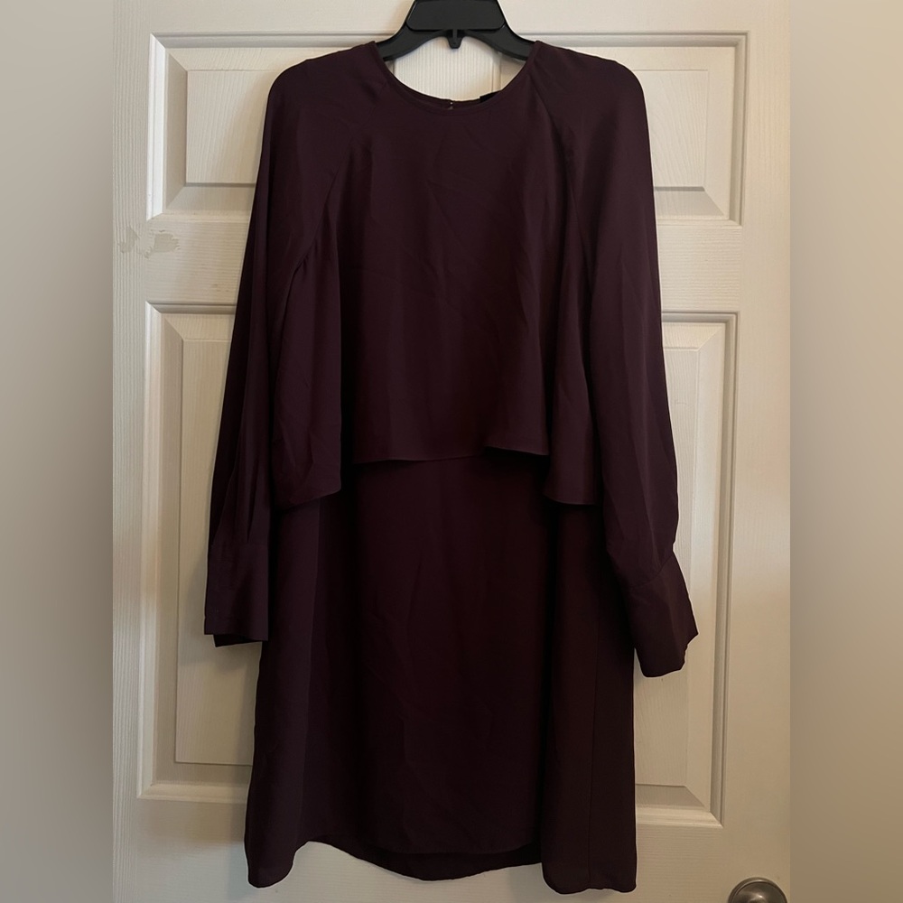 Maroon Long Sleeve Dress